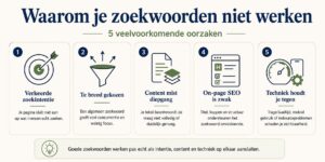 Infographic toont waarom zoekwoorden niet werken en welke SEO-fouten voorkomen moeten worden